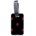 Seamless Pattern With Symbol Sex Men Women Black Background Glowing Red Black Sign Luggage Tags (Two Sides) Front