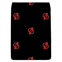 Seamless Pattern With Symbol Sex Men Women Black Background Glowing Red Black Sign Flap Covers (l)  by Mariart