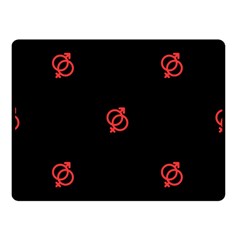 Seamless Pattern With Symbol Sex Men Women Black Background Glowing Red Black Sign Double Sided Fleece Blanket (small)  by Mariart