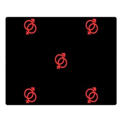 Seamless Pattern With Symbol Sex Men Women Black Background Glowing Red Black Sign Double Sided Flano Blanket (large)  by Mariart