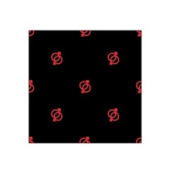 Seamless Pattern With Symbol Sex Men Women Black Background Glowing Red Black Sign Satin Bandana Scarf by Mariart