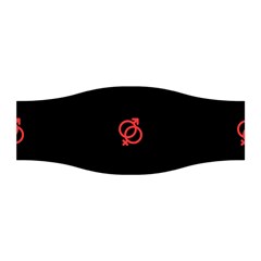 Seamless Pattern With Symbol Sex Men Women Black Background Glowing Red Black Sign Stretchable Headband by Mariart