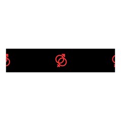 Seamless Pattern With Symbol Sex Men Women Black Background Glowing Red Black Sign Velvet Scrunchie by Mariart