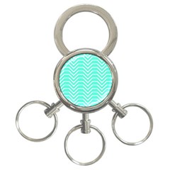 Seamless Pattern Of Curved Lines Create The Effect Of Depth The Optical Illusion Of White Wave 3-ring Key Chains