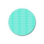 Seamless Pattern Of Curved Lines Create The Effect Of Depth The Optical Illusion Of White Wave Rubber Coaster (Round)  Front