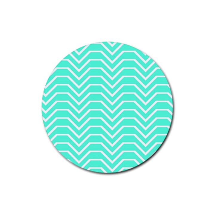 Seamless Pattern Of Curved Lines Create The Effect Of Depth The Optical Illusion Of White Wave Rubber Coaster (Round) 