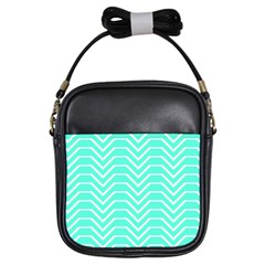 Seamless Pattern Of Curved Lines Create The Effect Of Depth The Optical Illusion Of White Wave Girls Sling Bags by Mariart