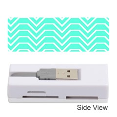 Seamless Pattern Of Curved Lines Create The Effect Of Depth The Optical Illusion Of White Wave Memory Card Reader (stick)  by Mariart