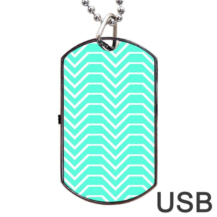 Seamless Pattern Of Curved Lines Create The Effect Of Depth The Optical Illusion Of White Wave Dog Tag USB Flash (One Side)