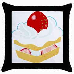 Seeds Strawberry Bread Fruite Red Throw Pillow Case (black)