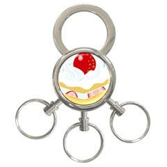 Seeds Strawberry Bread Fruite Red 3-ring Key Chains by Mariart