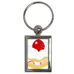 Seeds Strawberry Bread Fruite Red Key Chains (rectangle)  by Mariart