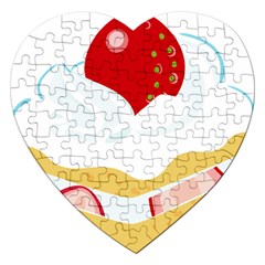 Seeds Strawberry Bread Fruite Red Jigsaw Puzzle (heart) by Mariart