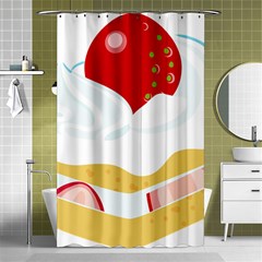 Seeds Strawberry Bread Fruite Red Shower Curtain 48  X 72  (small) 