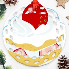 Seeds Strawberry Bread Fruite Red Round Filigree Ornament (two Sides)