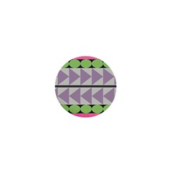 Shapes Patchwork Circle Triangle 1  Mini Buttons by Mariart