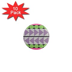 Shapes Patchwork Circle Triangle 1  Mini Magnet (10 Pack)  by Mariart