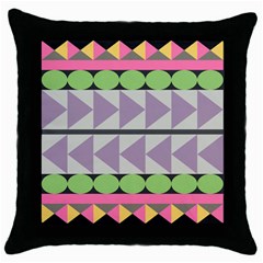 Shapes Patchwork Circle Triangle Throw Pillow Case (black)