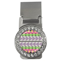 Shapes Patchwork Circle Triangle Money Clips (cz)  by Mariart