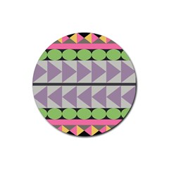 Shapes Patchwork Circle Triangle Rubber Coaster (round) 