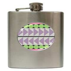 Shapes Patchwork Circle Triangle Hip Flask (6 Oz) by Mariart