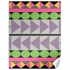 Shapes Patchwork Circle Triangle Canvas 12  X 16   by Mariart