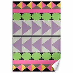 Shapes Patchwork Circle Triangle Canvas 12  X 18   by Mariart