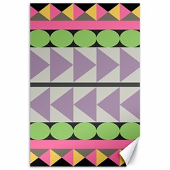 Shapes Patchwork Circle Triangle Canvas 24  X 36  by Mariart