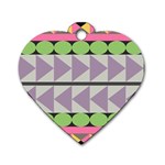 Shapes Patchwork Circle Triangle Dog Tag Heart (One Side) Front