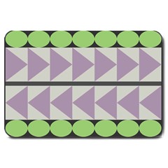 Shapes Patchwork Circle Triangle Large Doormat  by Mariart