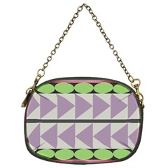 Shapes Patchwork Circle Triangle Chain Purses (two Sides)  by Mariart