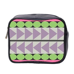 Shapes Patchwork Circle Triangle Mini Toiletries Bag 2-side by Mariart