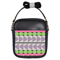 Shapes Patchwork Circle Triangle Girls Sling Bags by Mariart