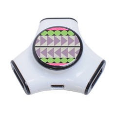 Shapes Patchwork Circle Triangle 3-port Usb Hub by Mariart