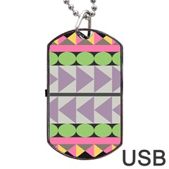 Shapes Patchwork Circle Triangle Dog Tag Usb Flash (two Sides) by Mariart