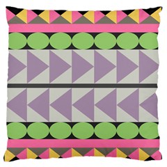 Shapes Patchwork Circle Triangle Standard Flano Cushion Case (two Sides) by Mariart