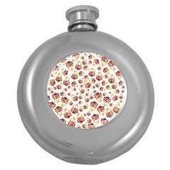 Pine Cones Pattern Round Hip Flask (5 Oz) by Mariart