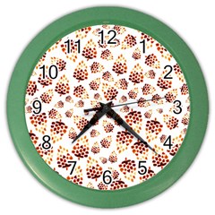 Pine Cones Pattern Color Wall Clocks by Mariart