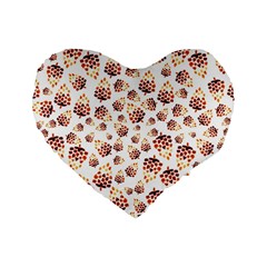 Pine Cones Pattern Standard 16  Premium Flano Heart Shape Cushions by Mariart