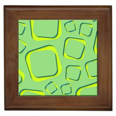 Shapes Green Lime Abstract Wallpaper Framed Tiles by Mariart