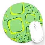 Shapes Green Lime Abstract Wallpaper Round Mousepads Front