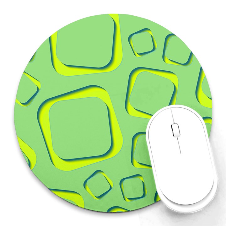 Shapes Green Lime Abstract Wallpaper Round Mousepads