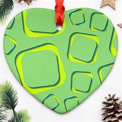 Shapes Green Lime Abstract Wallpaper Ornament (heart)