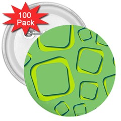 Shapes Green Lime Abstract Wallpaper 3  Buttons (100 Pack) 