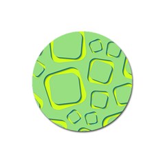 Shapes Green Lime Abstract Wallpaper Magnet 3  (round)