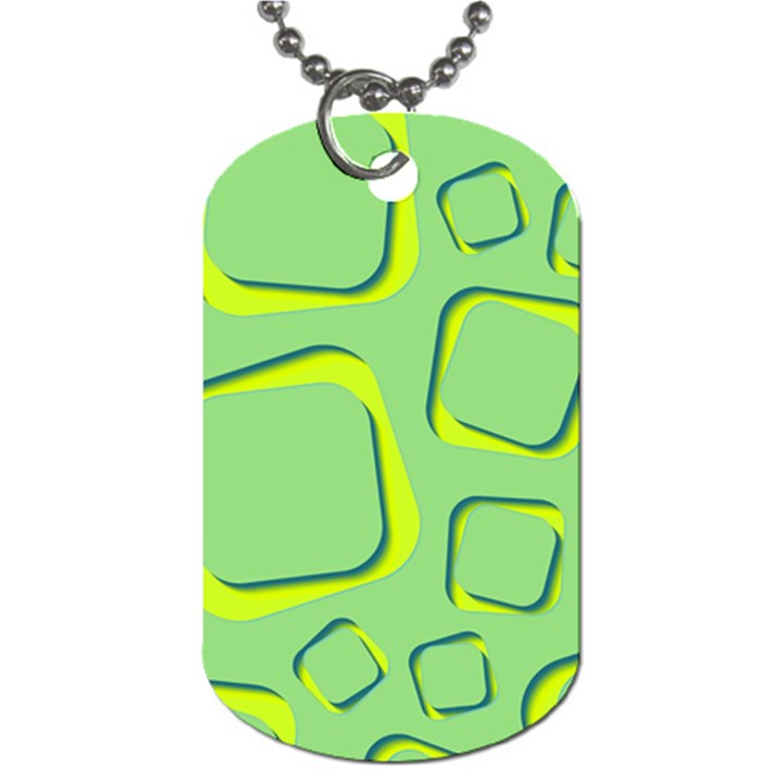 Shapes Green Lime Abstract Wallpaper Dog Tag (Two Sides)