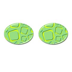 Shapes Green Lime Abstract Wallpaper Cufflinks (oval) by Mariart