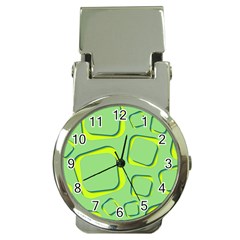 Shapes Green Lime Abstract Wallpaper Money Clip Watches by Mariart