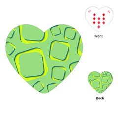 Shapes Green Lime Abstract Wallpaper Playing Cards (heart) 