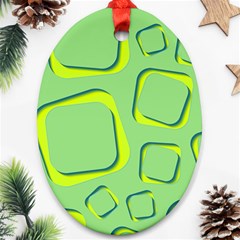 Shapes Green Lime Abstract Wallpaper Oval Ornament (two Sides) by Mariart